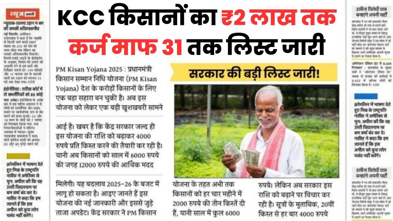 KCC Kisan Karj Mafi List 2025
